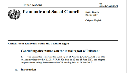 Pakistan: CESCR Concluding Observations, E/C.12/PAK/CO/1, paras. 81-82, 23 June 2017