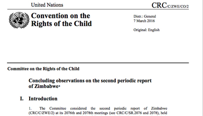 Zimbabwe: CRC, Concluding observations, CRC/C/ZWE/CO/2 , para. 69, 7 March 2016
